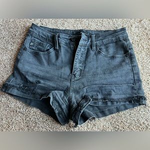 Kancan Black Distressed Jean Shorts Medium